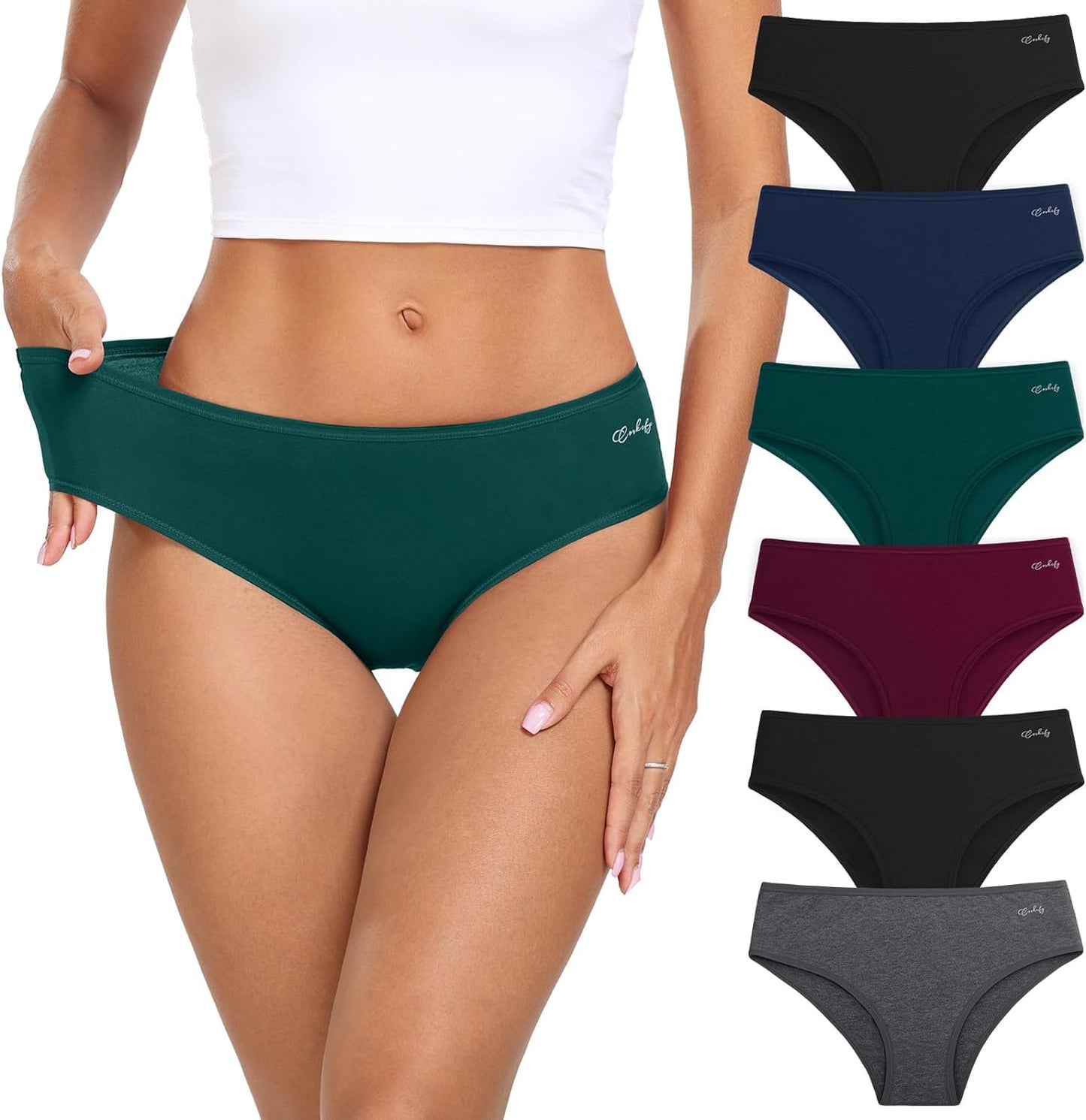 Cotton Hipster Panties Low Rise Briefs Soft Strench  Bikini 6 Pack