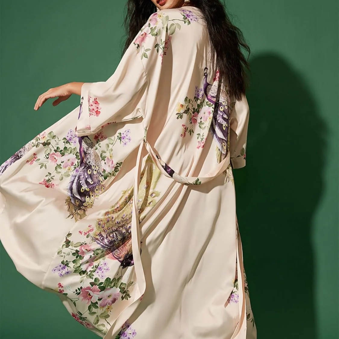 The Peacock Satin Robe