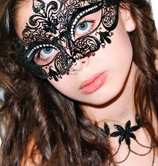 Lace Masquerade Mask Elastic,-  Adult