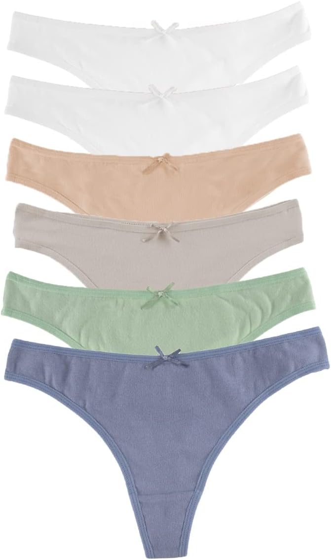 Cotton Thongs  - Seamless  Panties  6 Pack