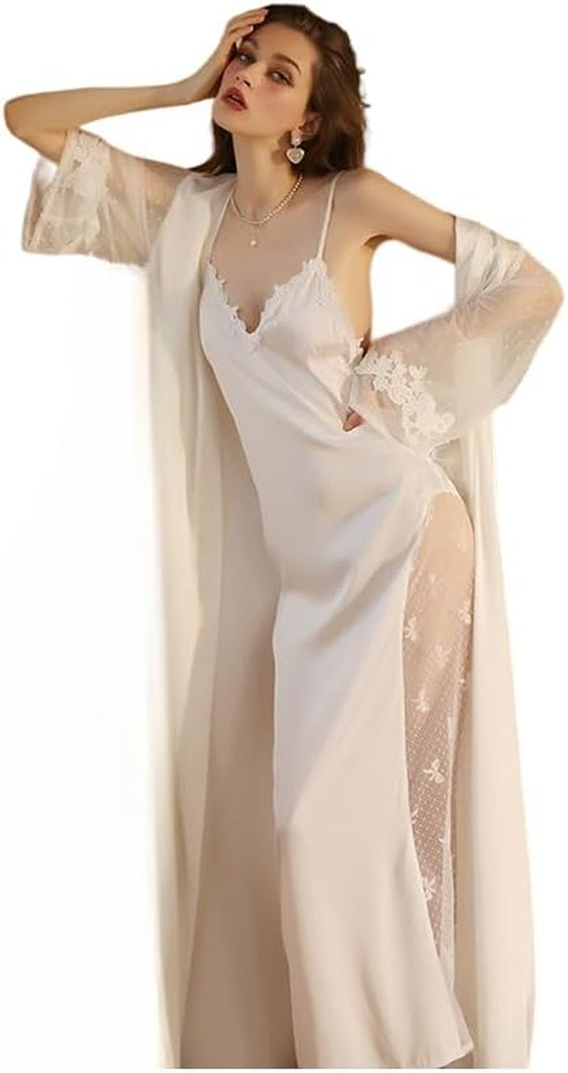 Long Silk 2Pc Robe