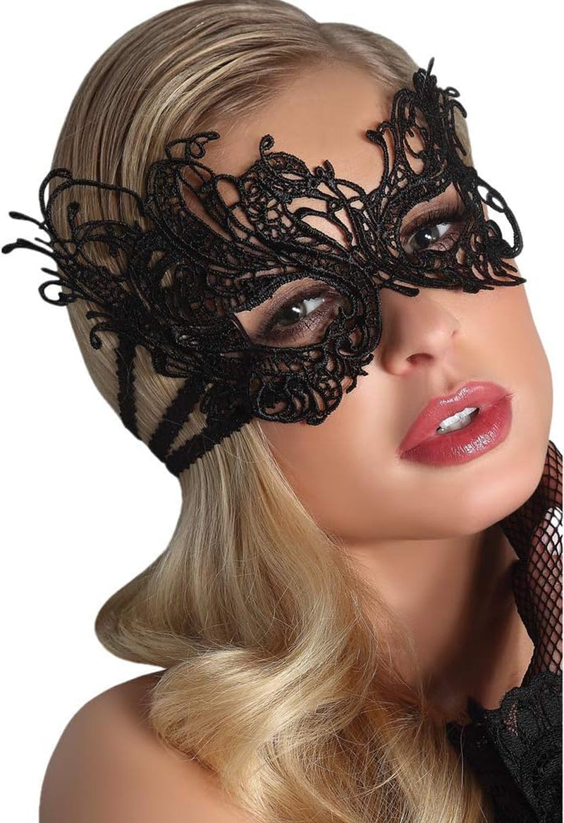 Lace Masquerade Mask Elastic,-  Adult