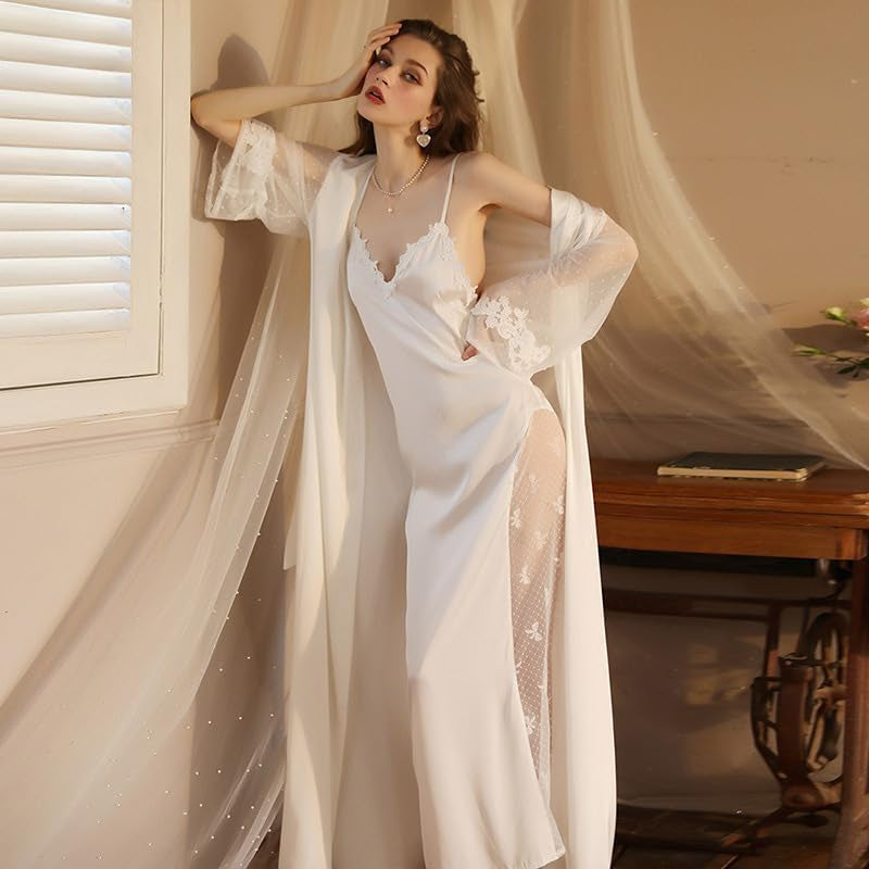 Long Silk 2Pc Robe