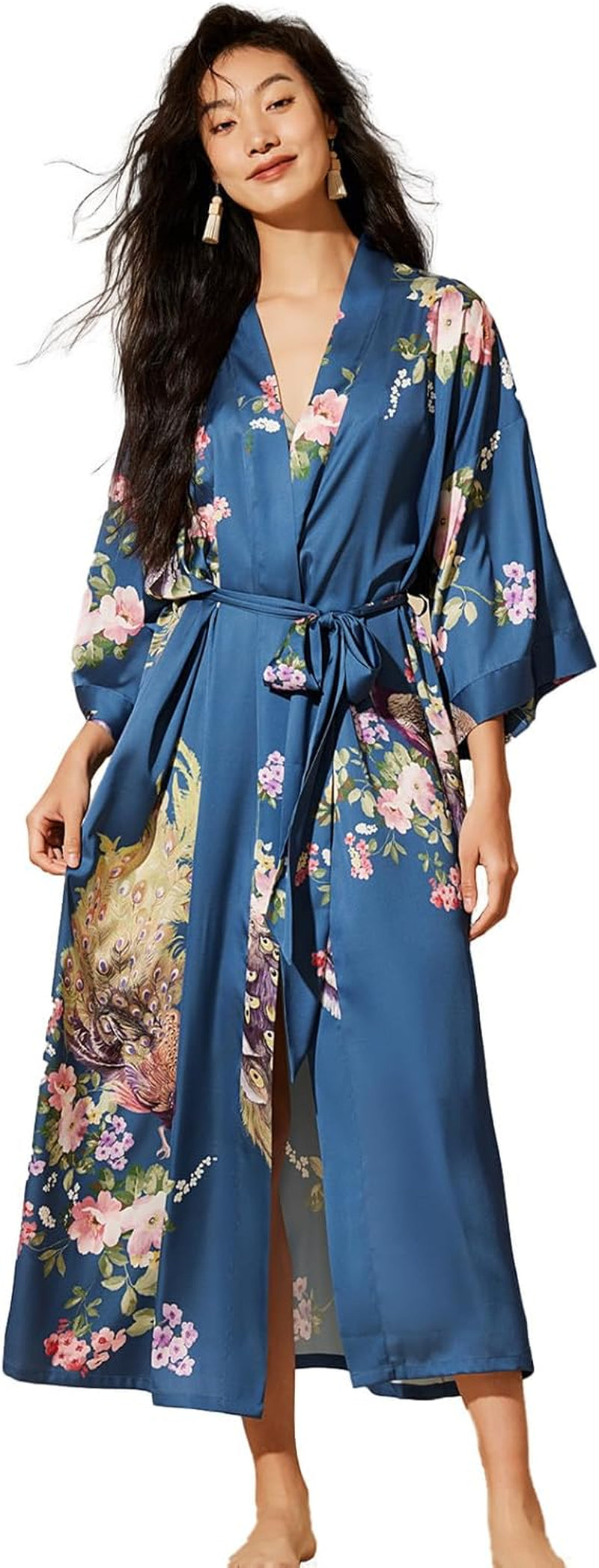 The Peacock Satin Robe