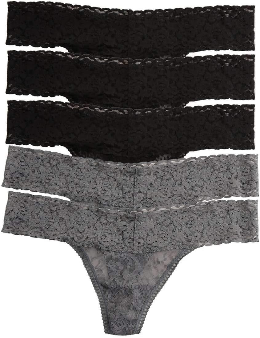 Stretchy Lace Low Rise Thong (5-Pack)